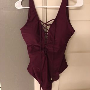 Target Mossimo lace-up one-piece swimsuit